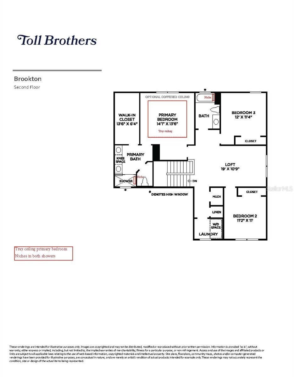 2753 ARBOR DUNE AVENUE, Apopka, FL 32712 Second floor layout with upgrades