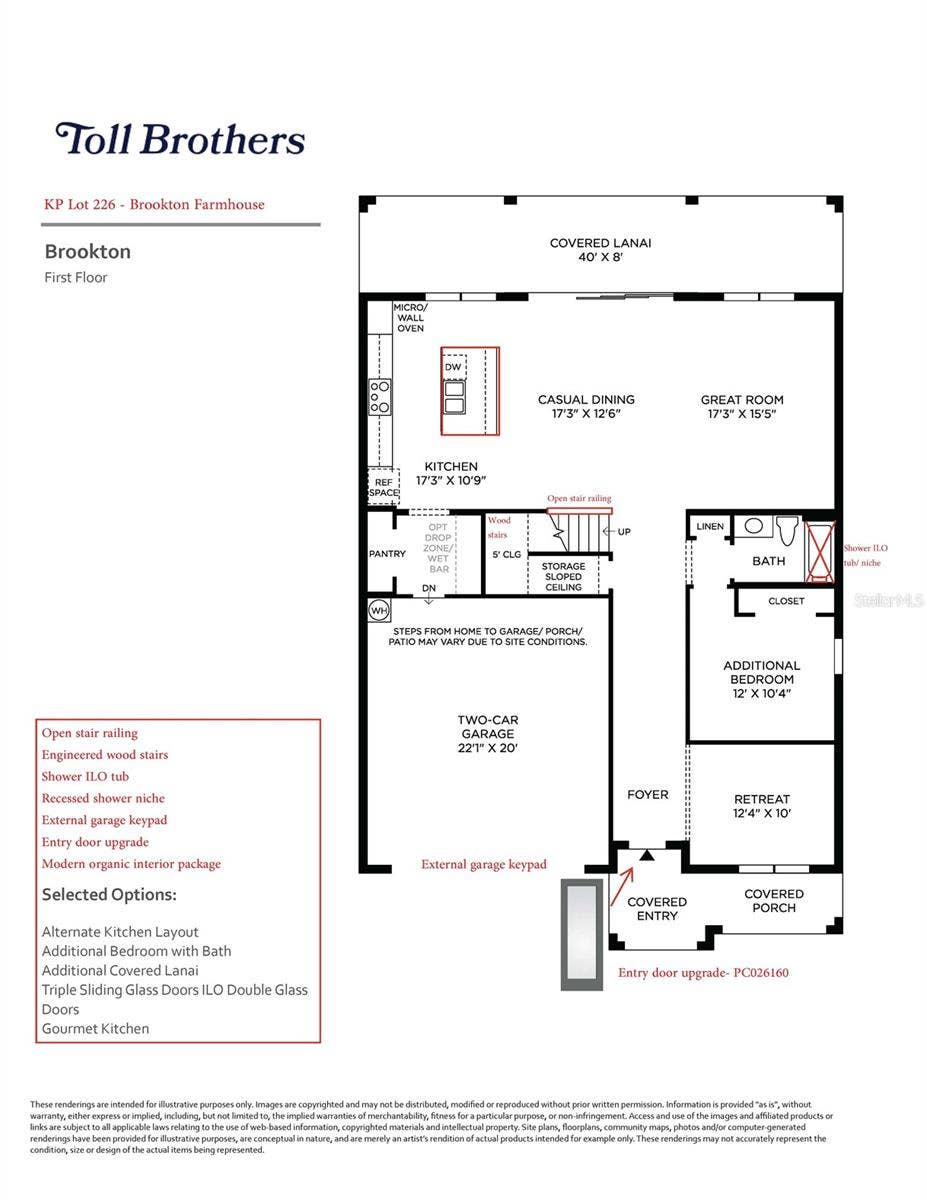 2753 ARBOR DUNE AVENUE, Apopka, FL 32712 First floor layout with upgrades