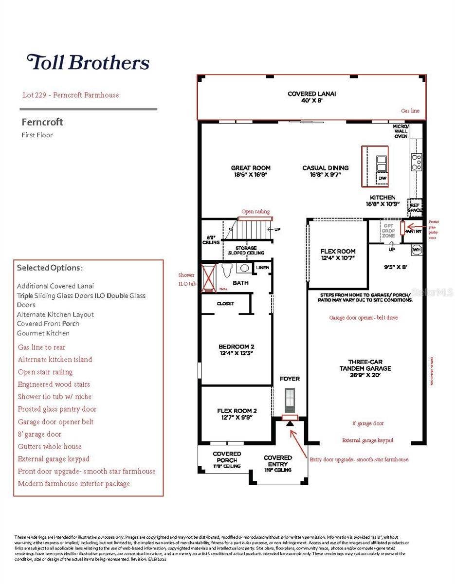 First floor layout with upgrades