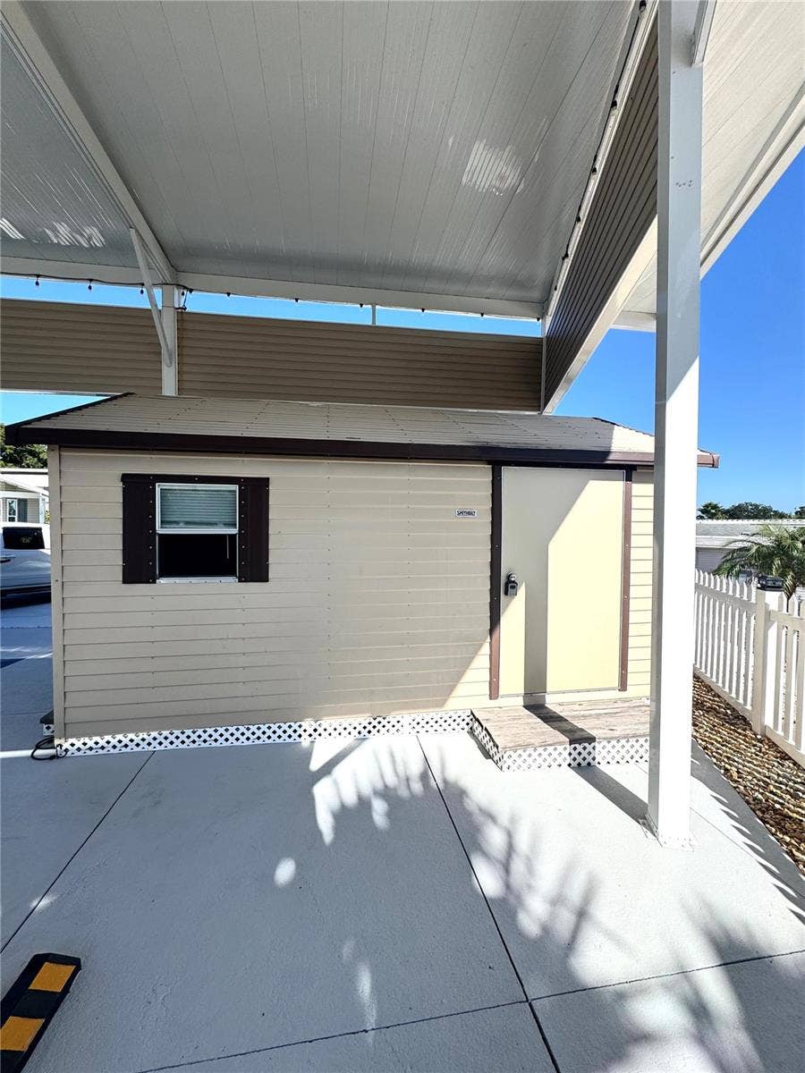 Side door entrance of shed