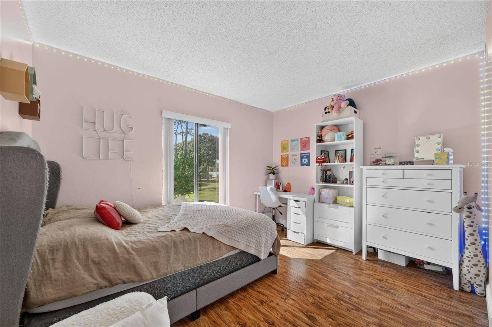 Bedroom with garden views
