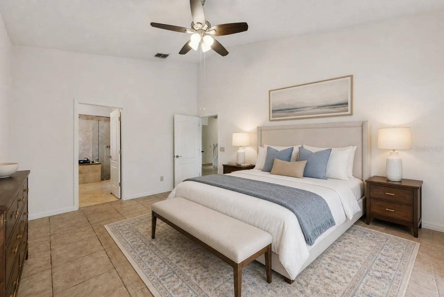 13714 HUNTWICK DRIVE, Orlando, FL 32837 Primary bedroom on the 1st floor, with access to the pool.