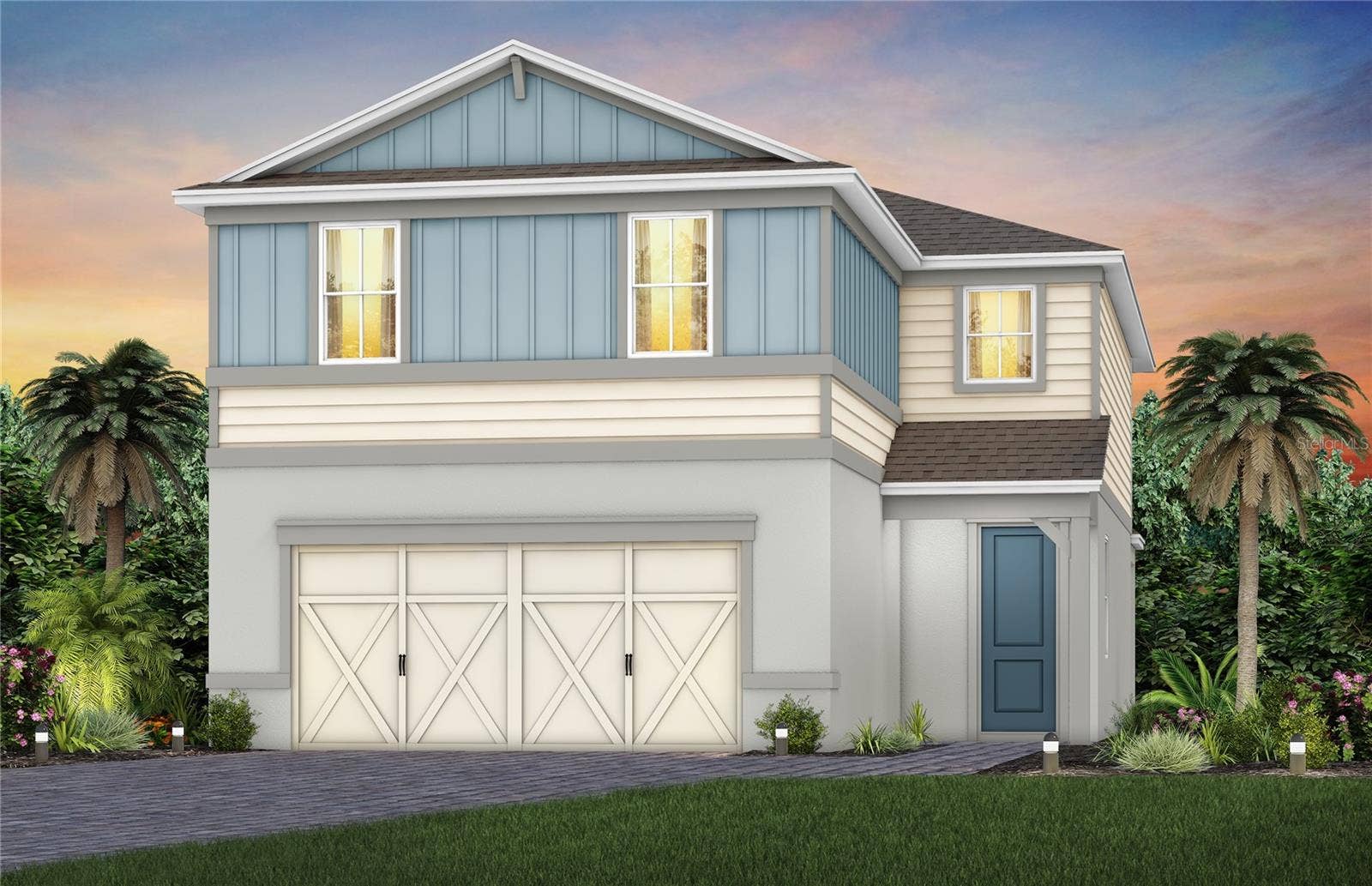 2502 SERENITY GARDEN DRIVE, Kissimmee, FL 34744 Exterior Design. Artistic rendering for this new construction home. Pictures are for illustrative purposes only. Elevations, colors and options may vary.
