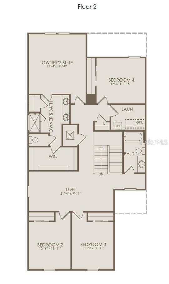 2502 SERENITY GARDEN DRIVE, Kissimmee, FL 34744 Floor Plan - Floor Two