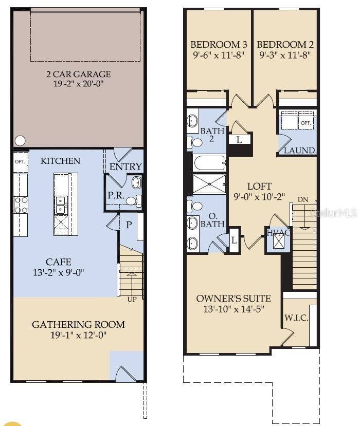 2119 SOUTHBURY DRIVE, Kissimmee, FL 34744 Floor Plan - Floor One and Floor Two
