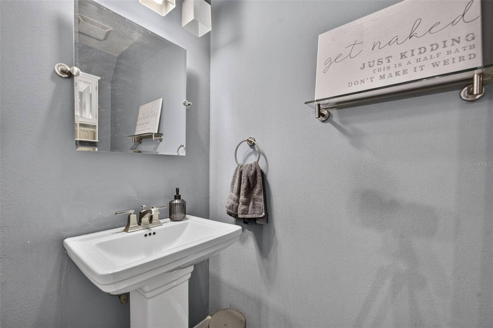 Half bathroom is downstairs.