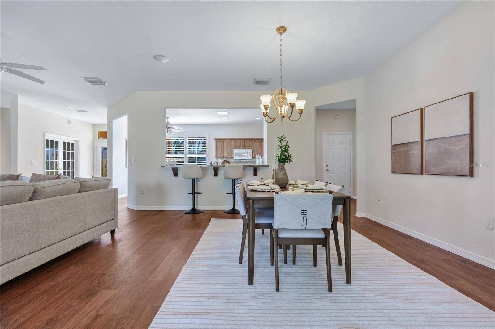 Expansive living and dining spaces offer flexibility for entertaining, relaxing, and hosting guests.