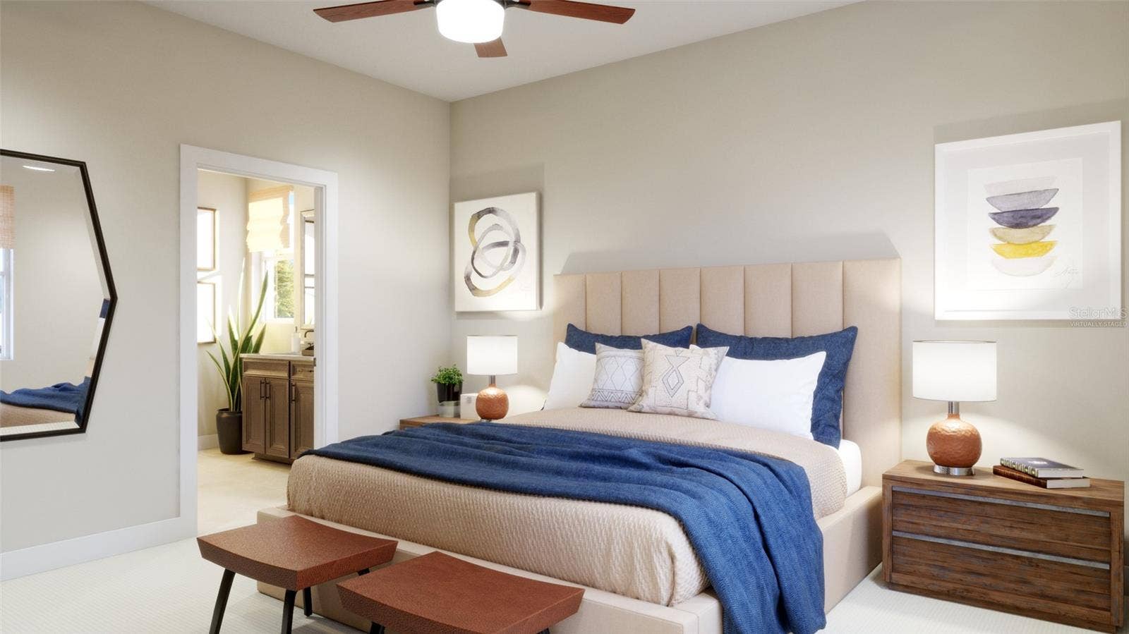 740 FARFIELDS STREET, Deland, FL 32720 Primary Bedroom Rendering (Virtually Staged)