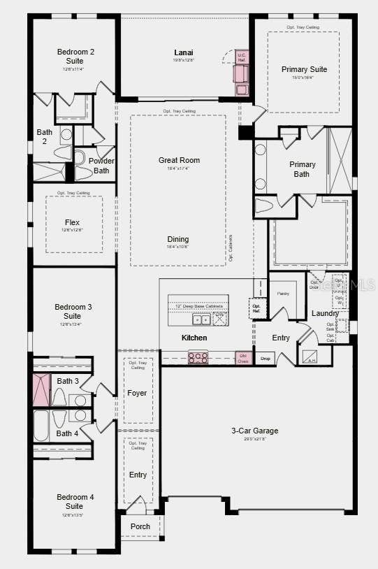 870 JUNONIA BOULEVARD, New Smyrna Beach, FL 32168 Additional Highlights Include: tray ceiling pkg, shower in place of tub/shower combo at bath three, refrigerator, washer and dryer, and 42' upper cabinet at laundry.