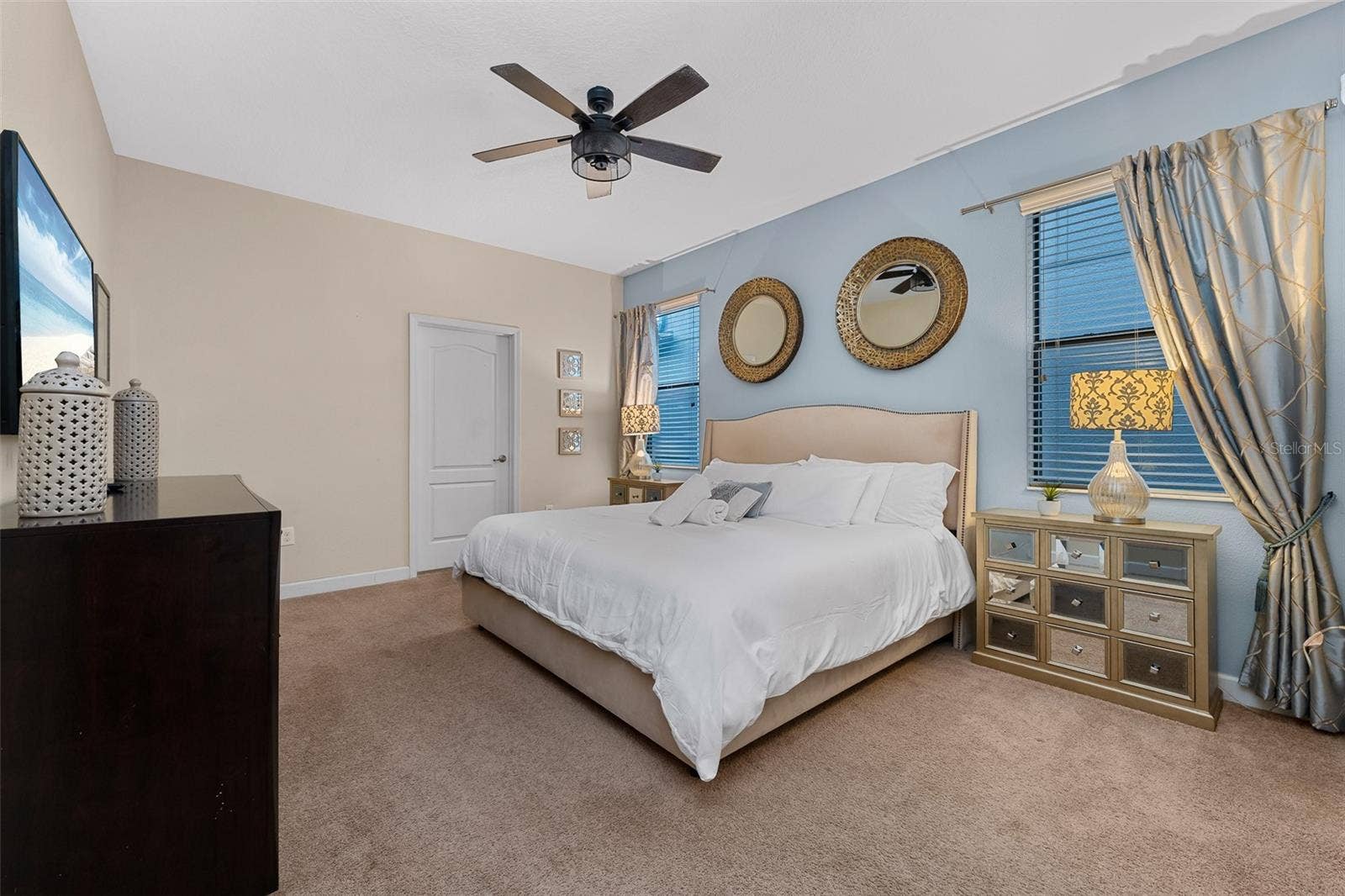 First-Floor Primary Suite with King Bed, Spacious Accommodations and Soft Coastal-Inspired Accents