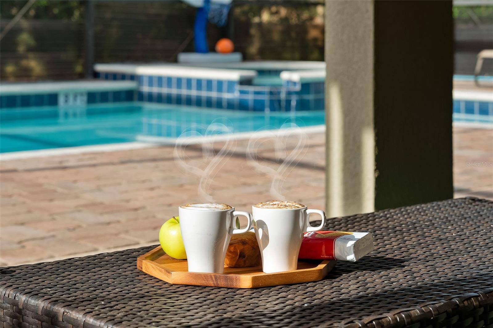 Poolside Refreshments and Relaxation Just Steps from the Covered Lanai