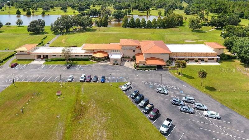 clubhouse and golf course