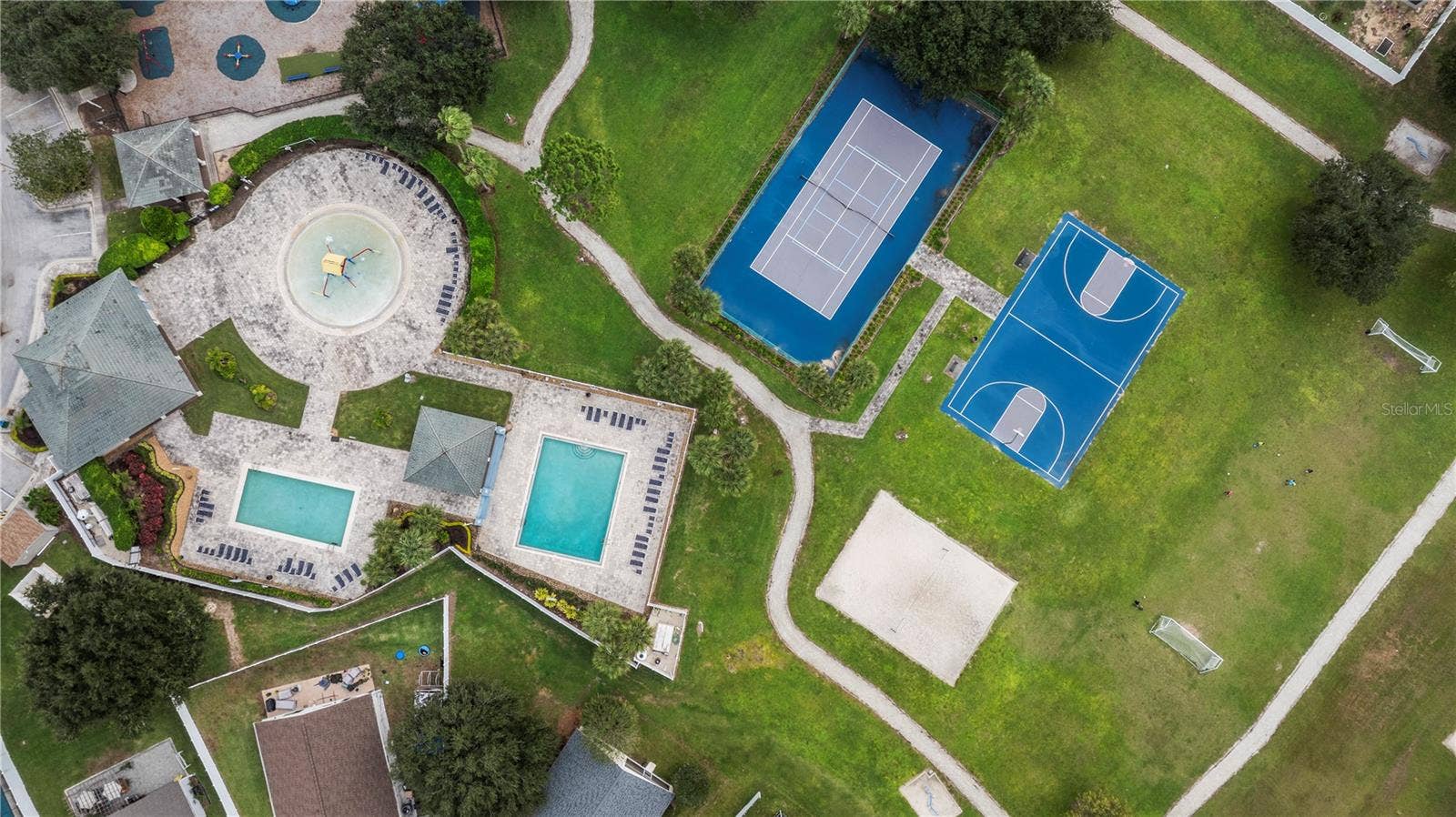 Aerial view Community Pool and Amenities