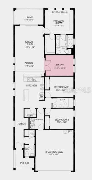 Floor Plan ~ Additional Highlights Include: laundry package, GE refrigerator, and pendant lighting