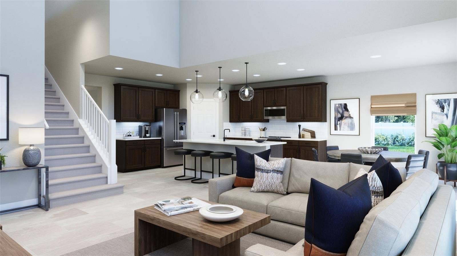 1827 LINK LOOP, St Cloud, FL 34771 Kitchen & Great Room Rendering (Virtually Staged)
