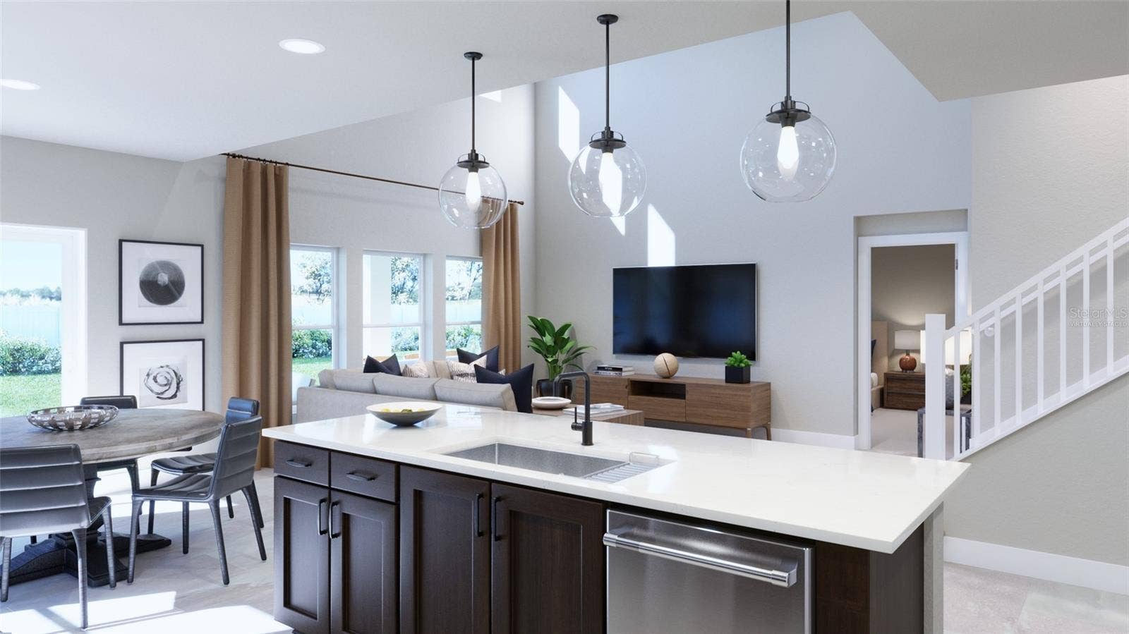 1827 LINK LOOP, St Cloud, FL 34771 Kitchen Rendering (Virtually Staged)