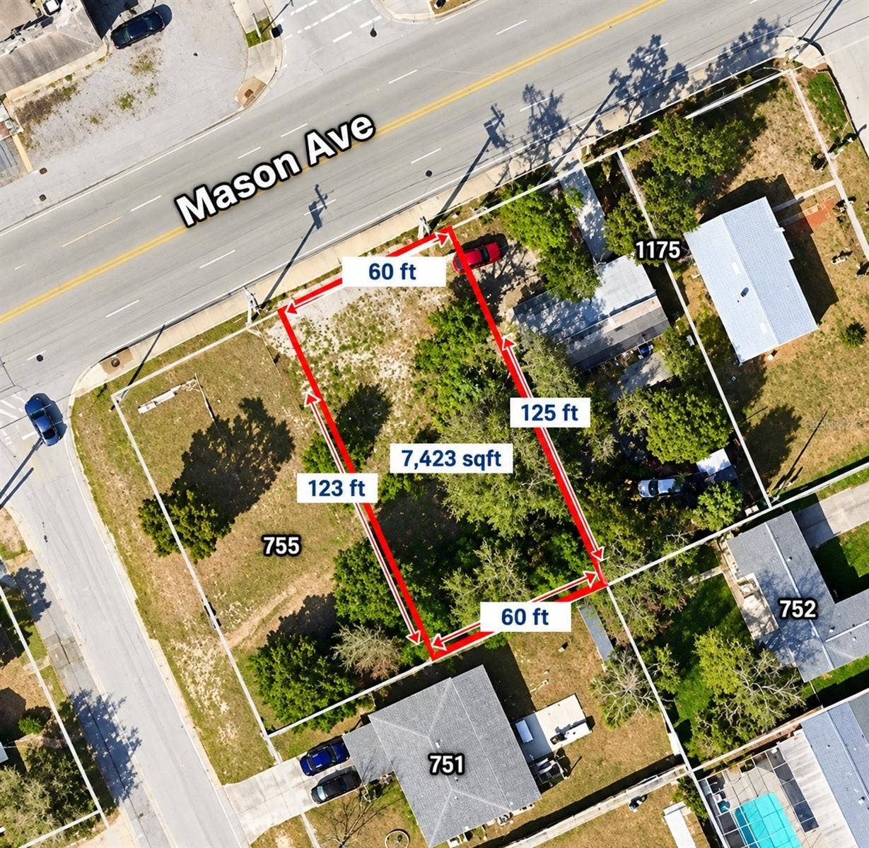 MASON AVENUE, Daytona Beach, FL 32114 illustrative property boundary image