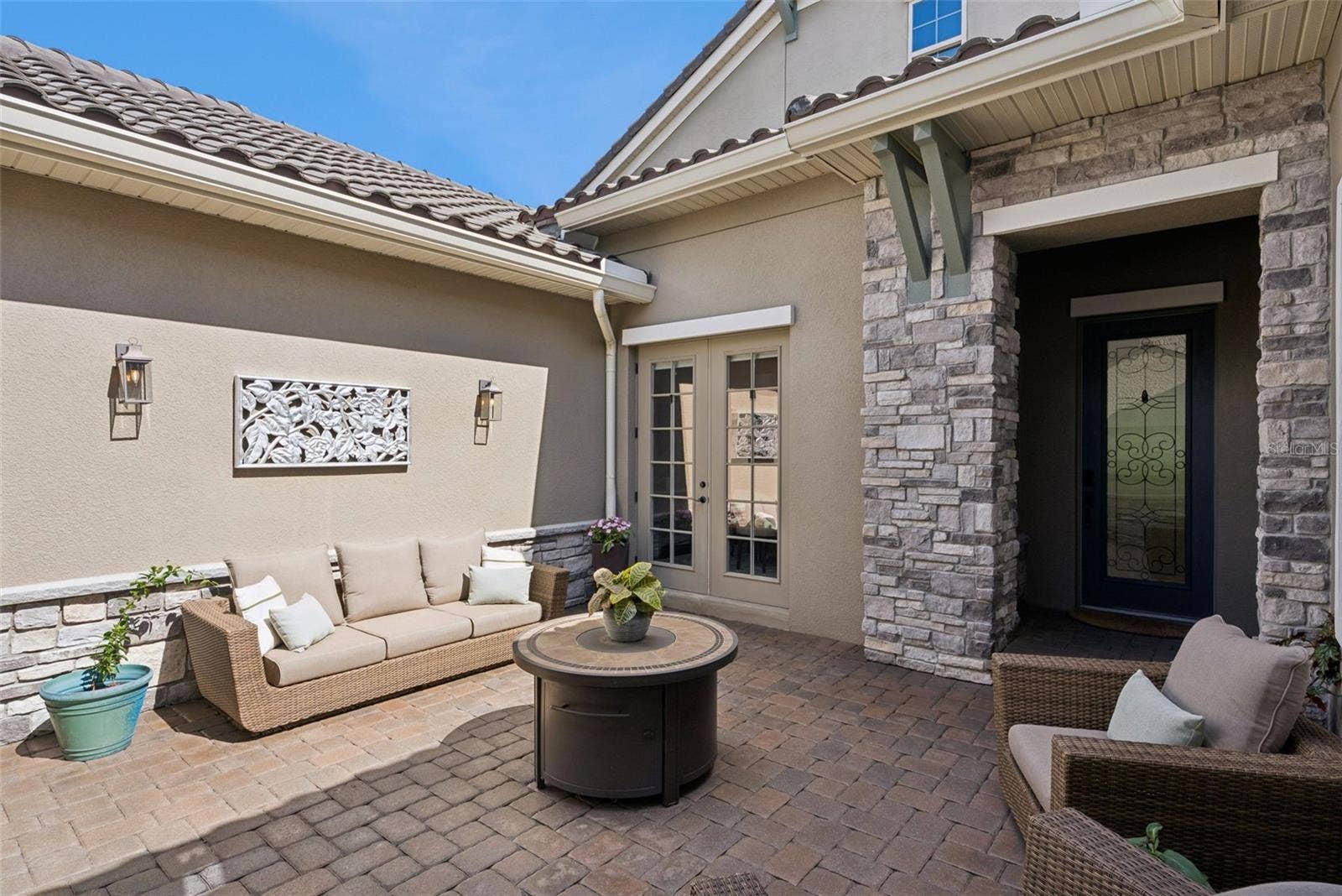 Beautiful open-air courtyard leading to front door