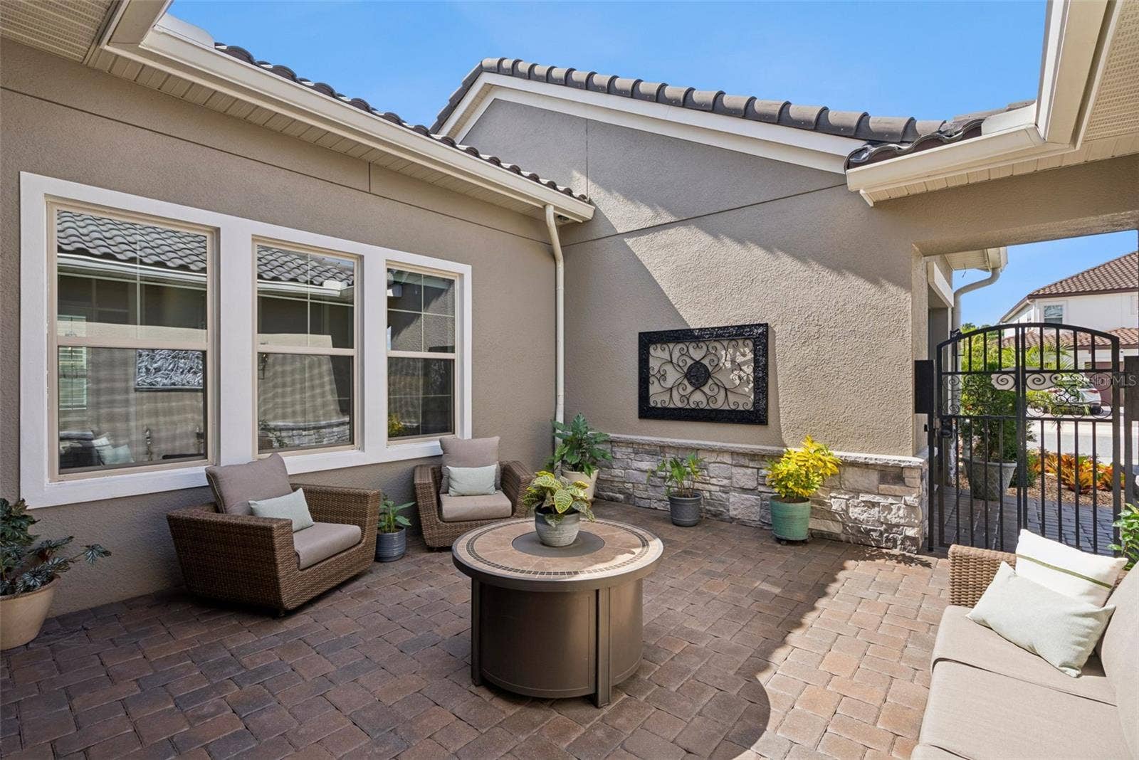 Beautiful open-air courtyard leading to front door