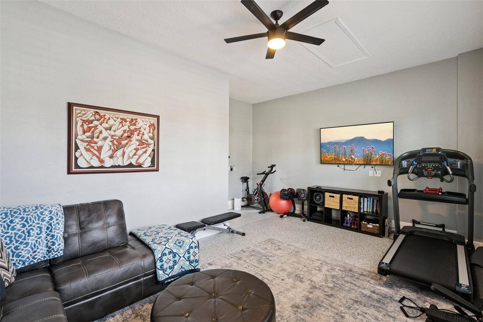 Flex space (converted 3rd car garage bay) w/ mini split climate control