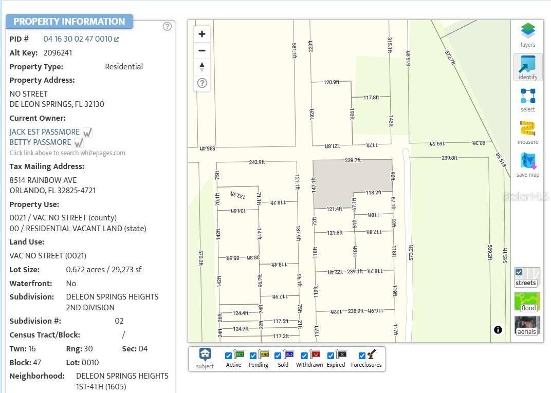NO STREET, De Leon Springs, FL 32130