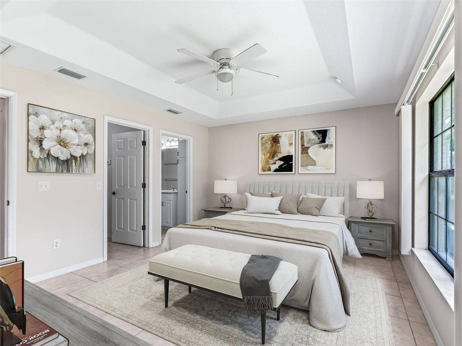 Virtually Staged Primary Bedroom