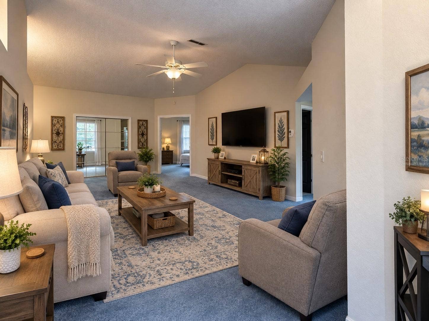 Virtually staged-Living Room