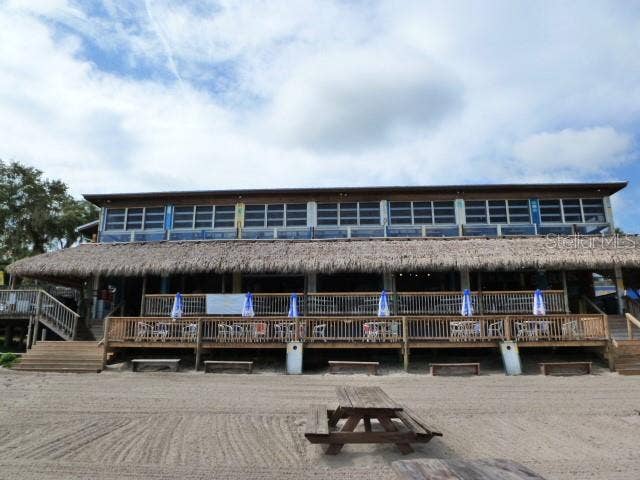 Back of Restaurant on the sand and by water