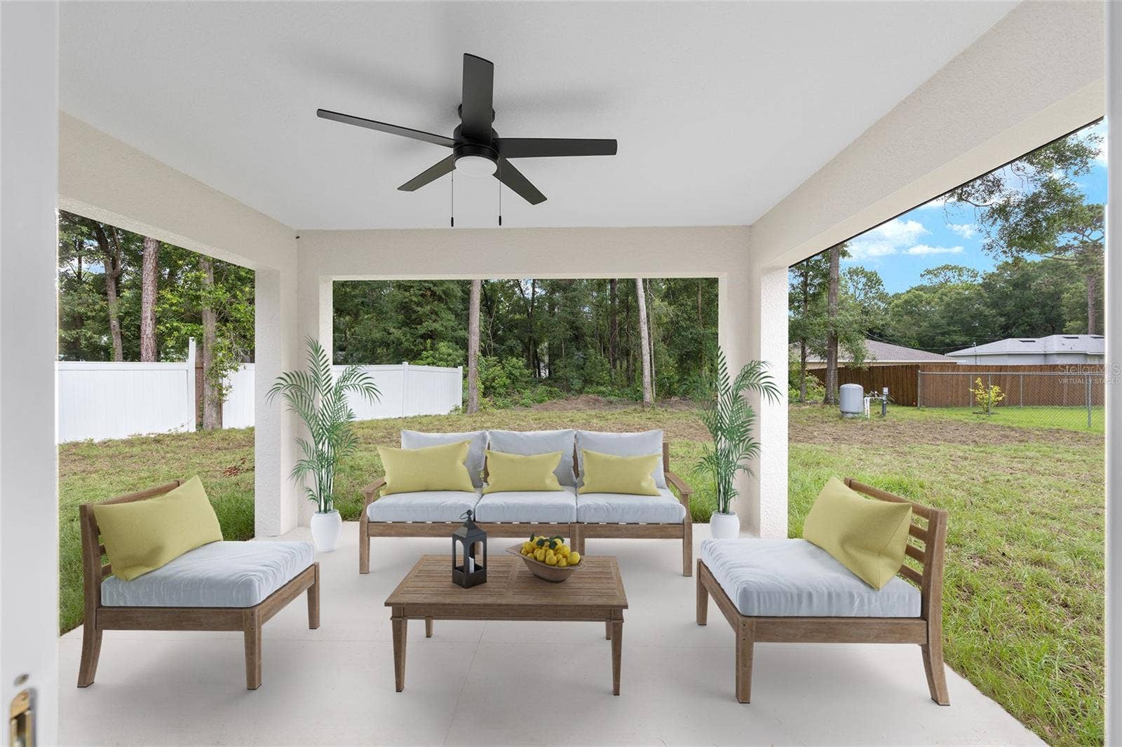Model Home Covered Rear Patio Virtually Staged