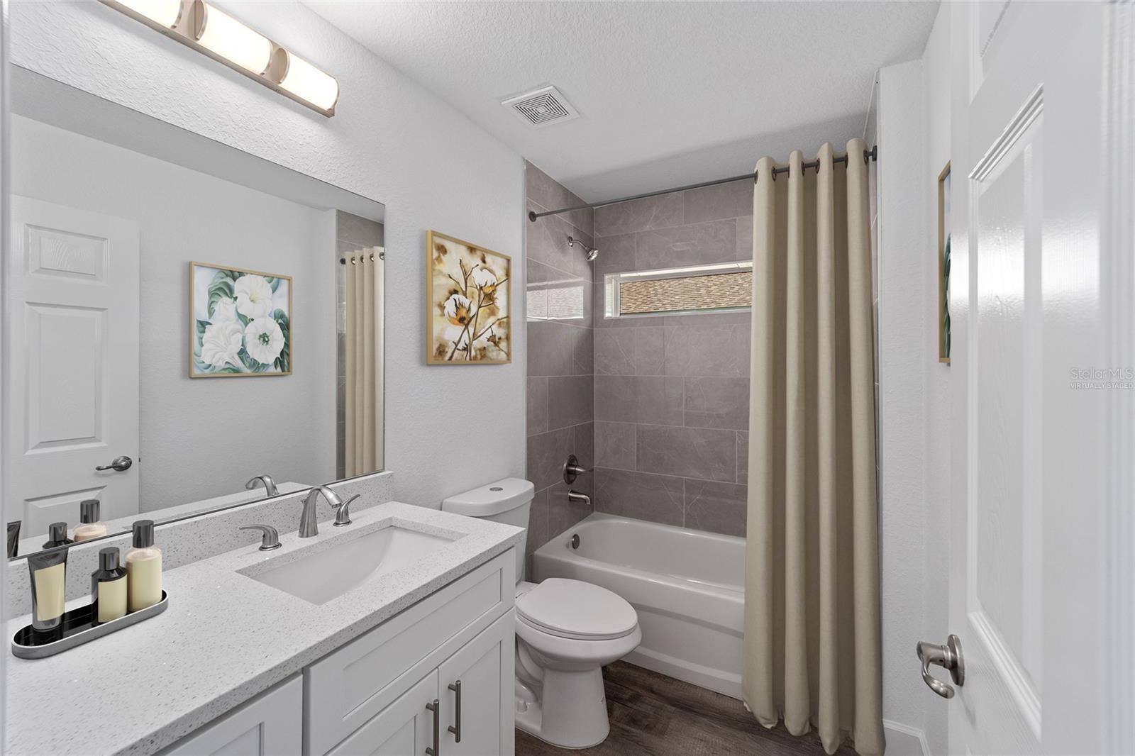 Model Home Second Bathroom Virtually Staged
