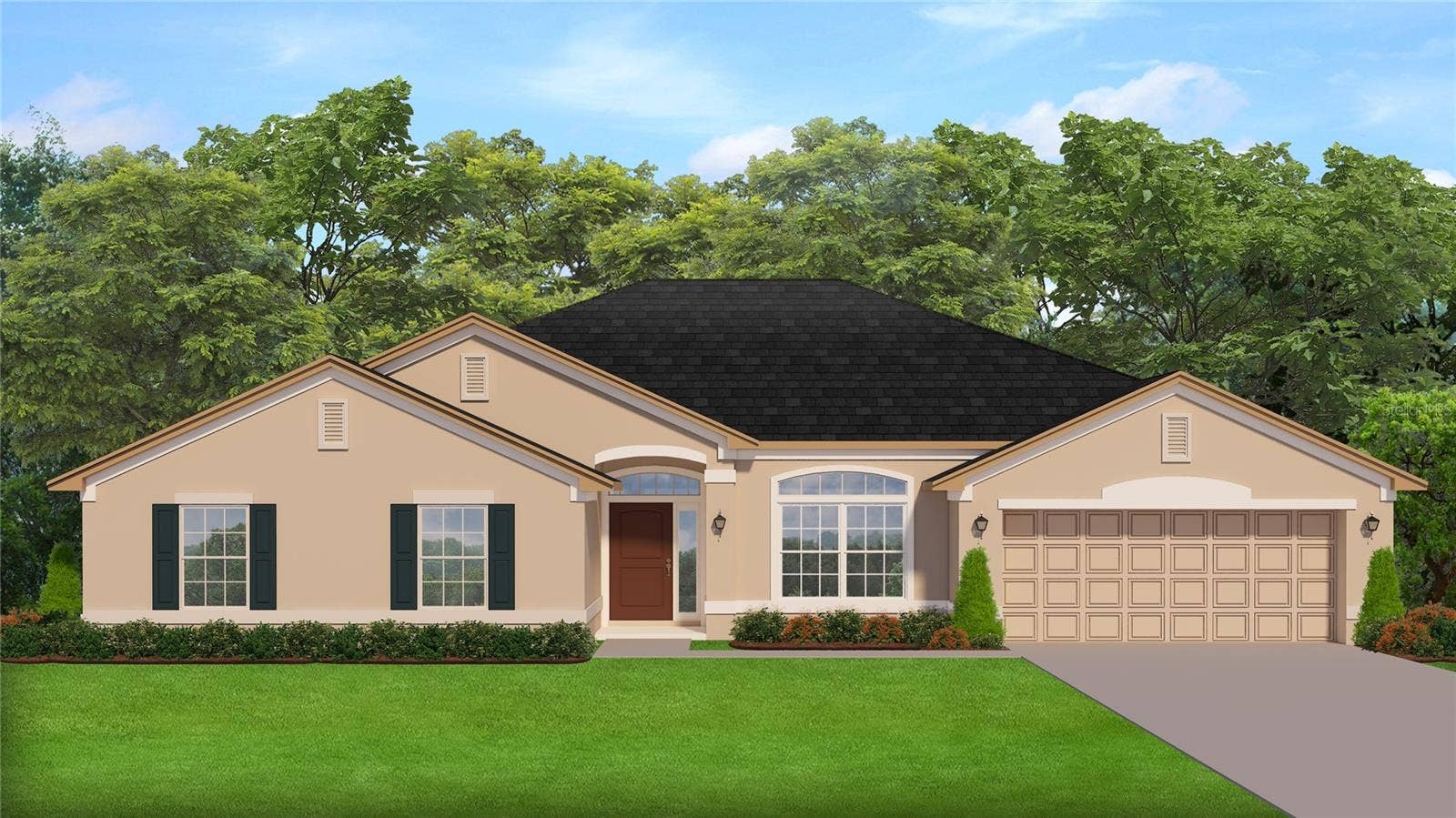 13402 SW 64TH STREET ROAD, Ocala, FL 34481 Home will have a side entry 3 car garage. Rendering for illustrative purposes only! Colors and features will vary!