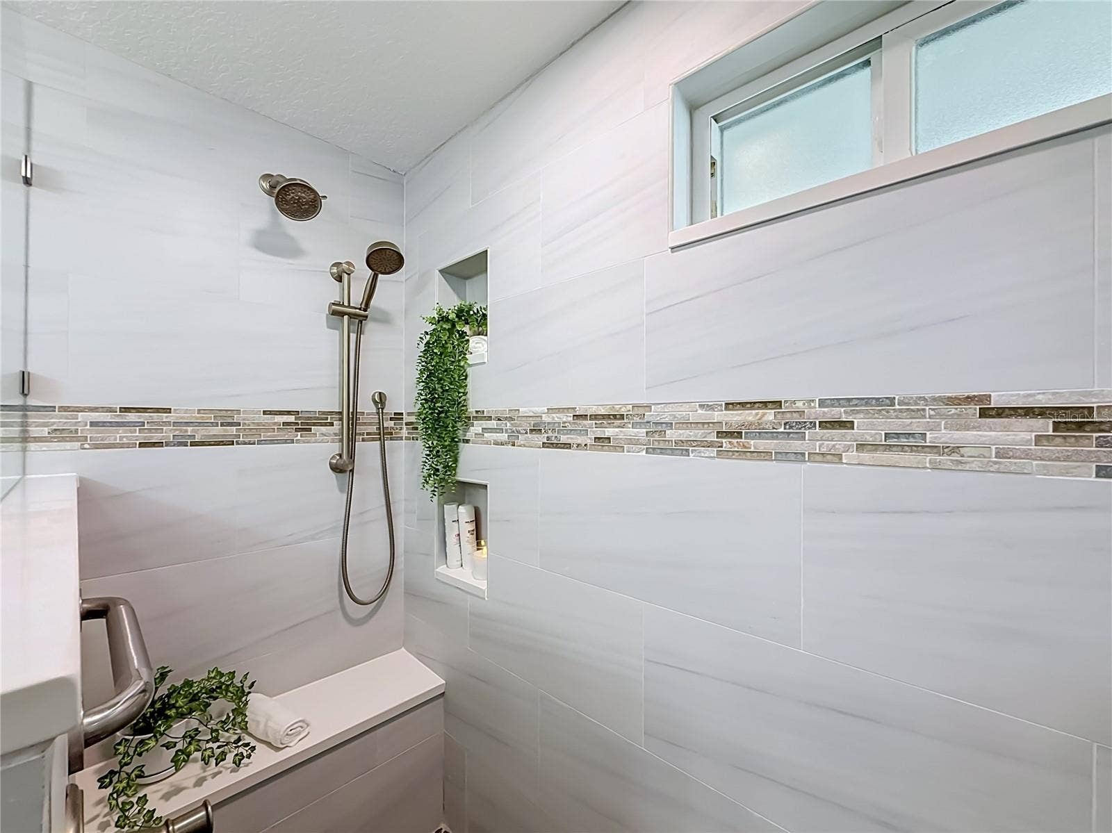 Walk in large shower