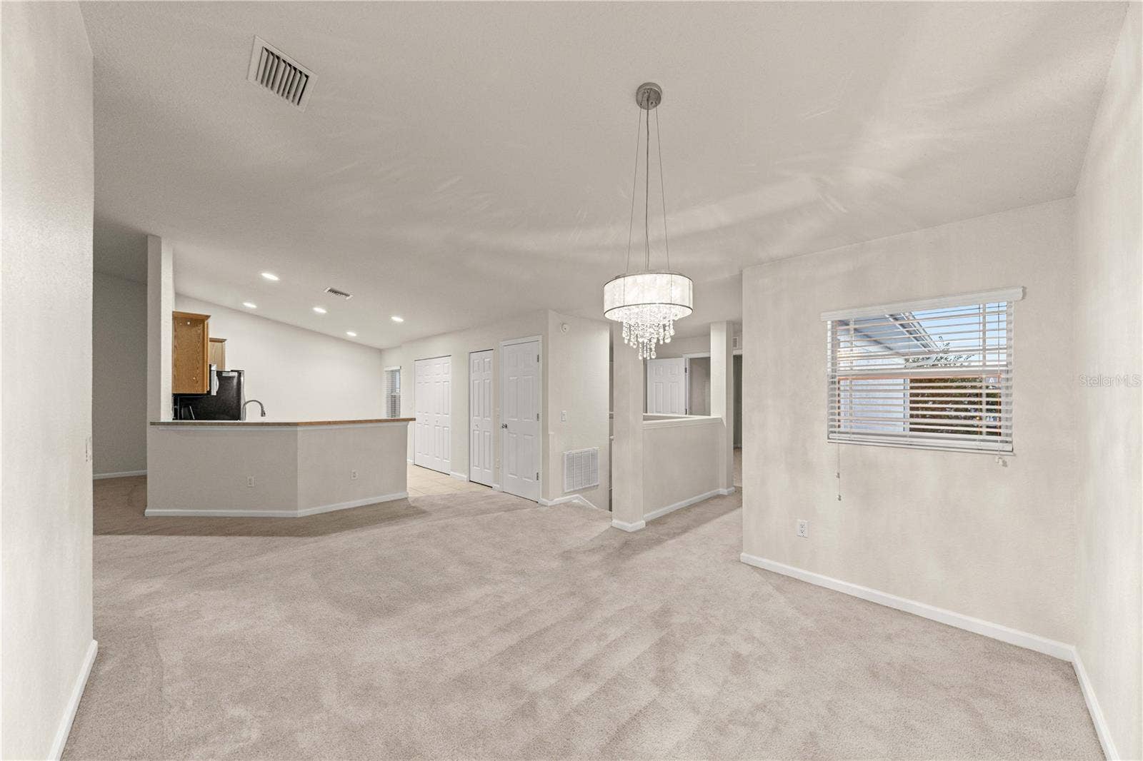 Dining/Kitchen Combo, gorgeous light fixture