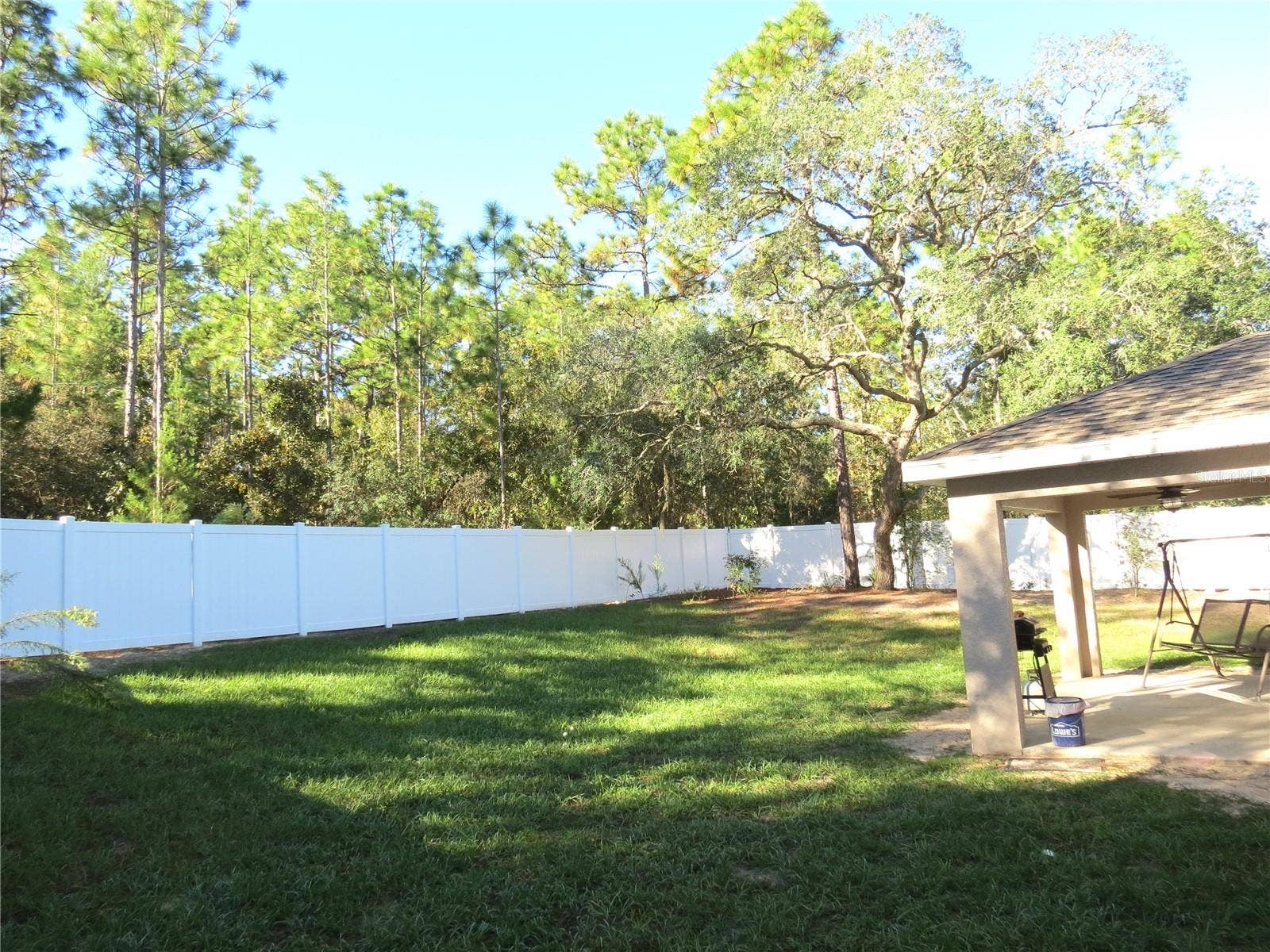 Fenced backyard