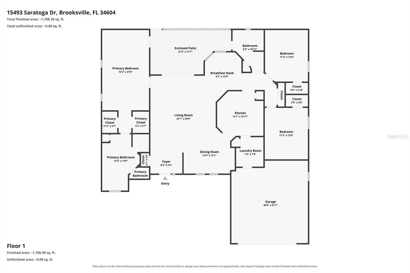 15493 SARATOGA DRIVE, Brooksville, FL 34604 Floor plan