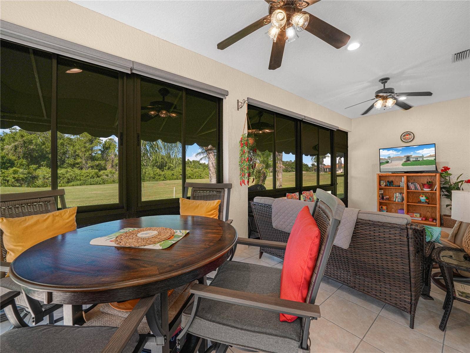 Florida Room with Acrylic Windows and Tile Flooring