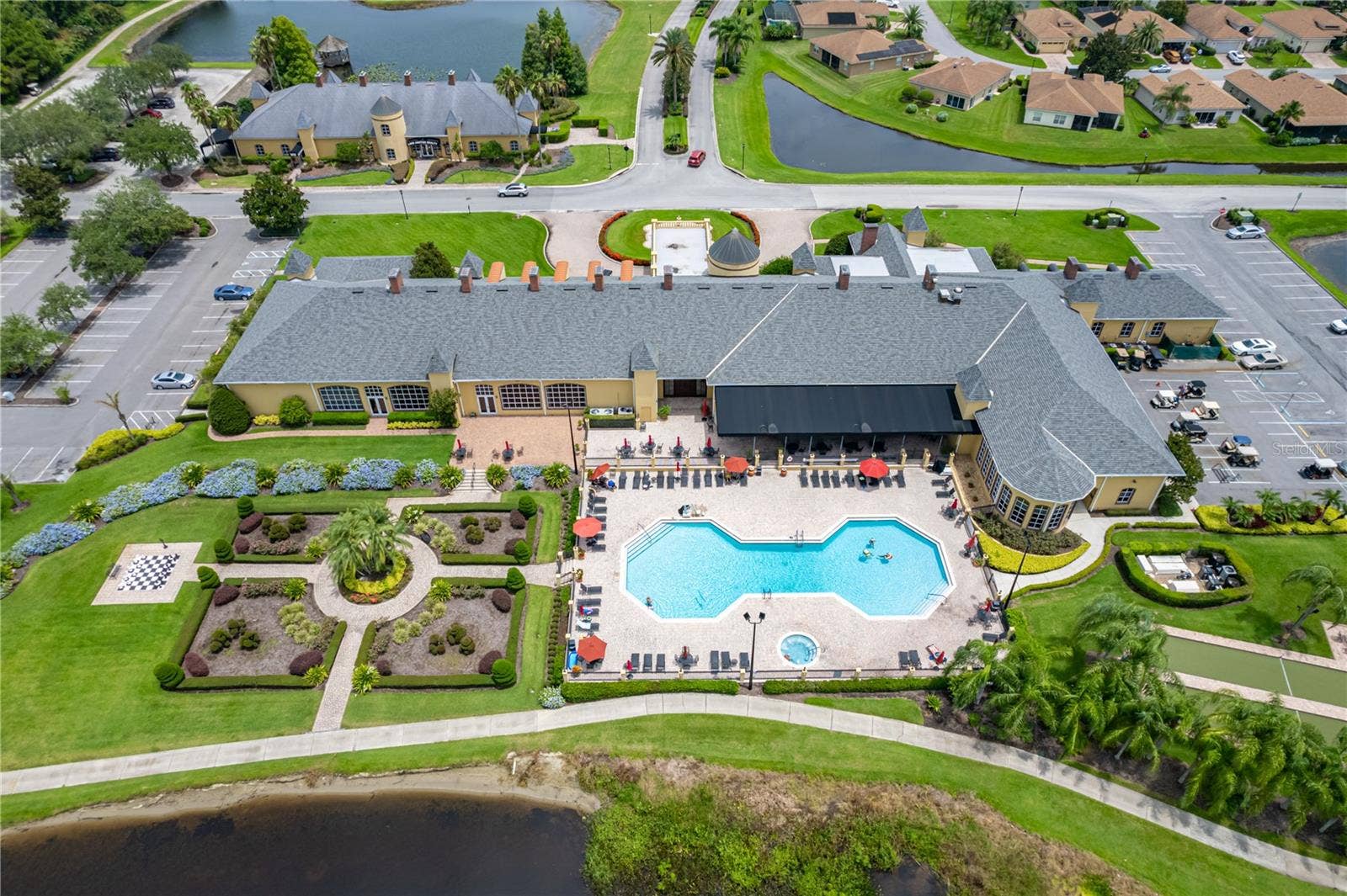 Back of clubhouse & outdoor pool