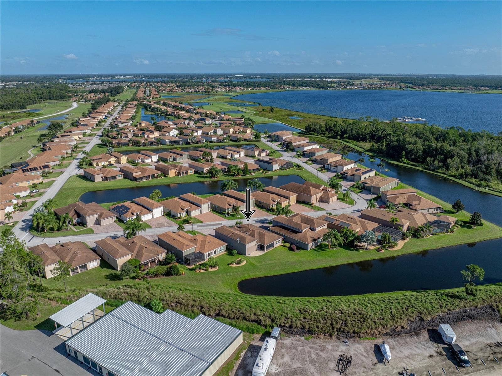 Neighborhood drone view