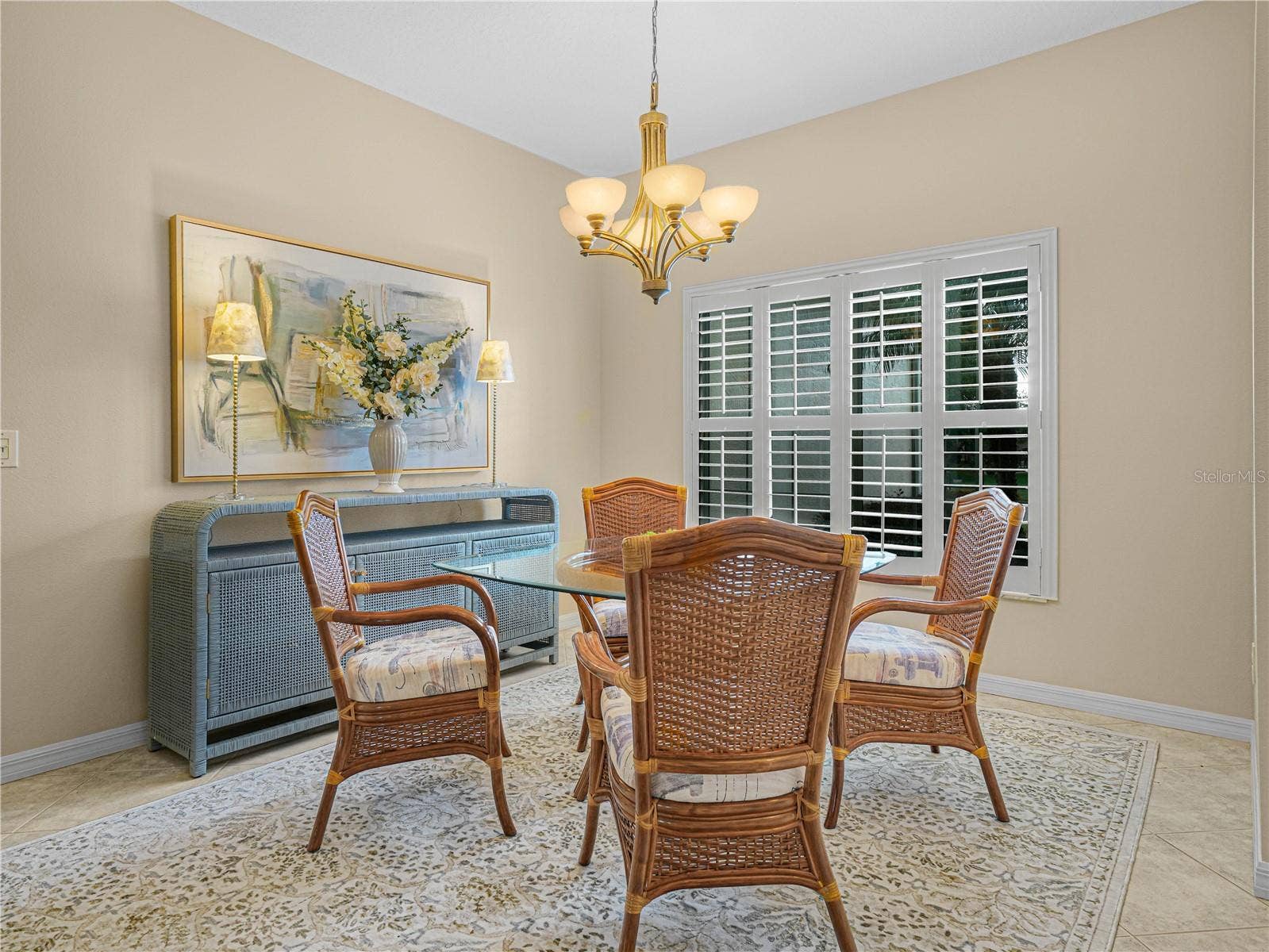 4299 ASHTON CLUB DRIVE, Lake Wales, FL 33859 Formal Dining Area with Plantation Shutters and Upgraded Lighting Fixtures