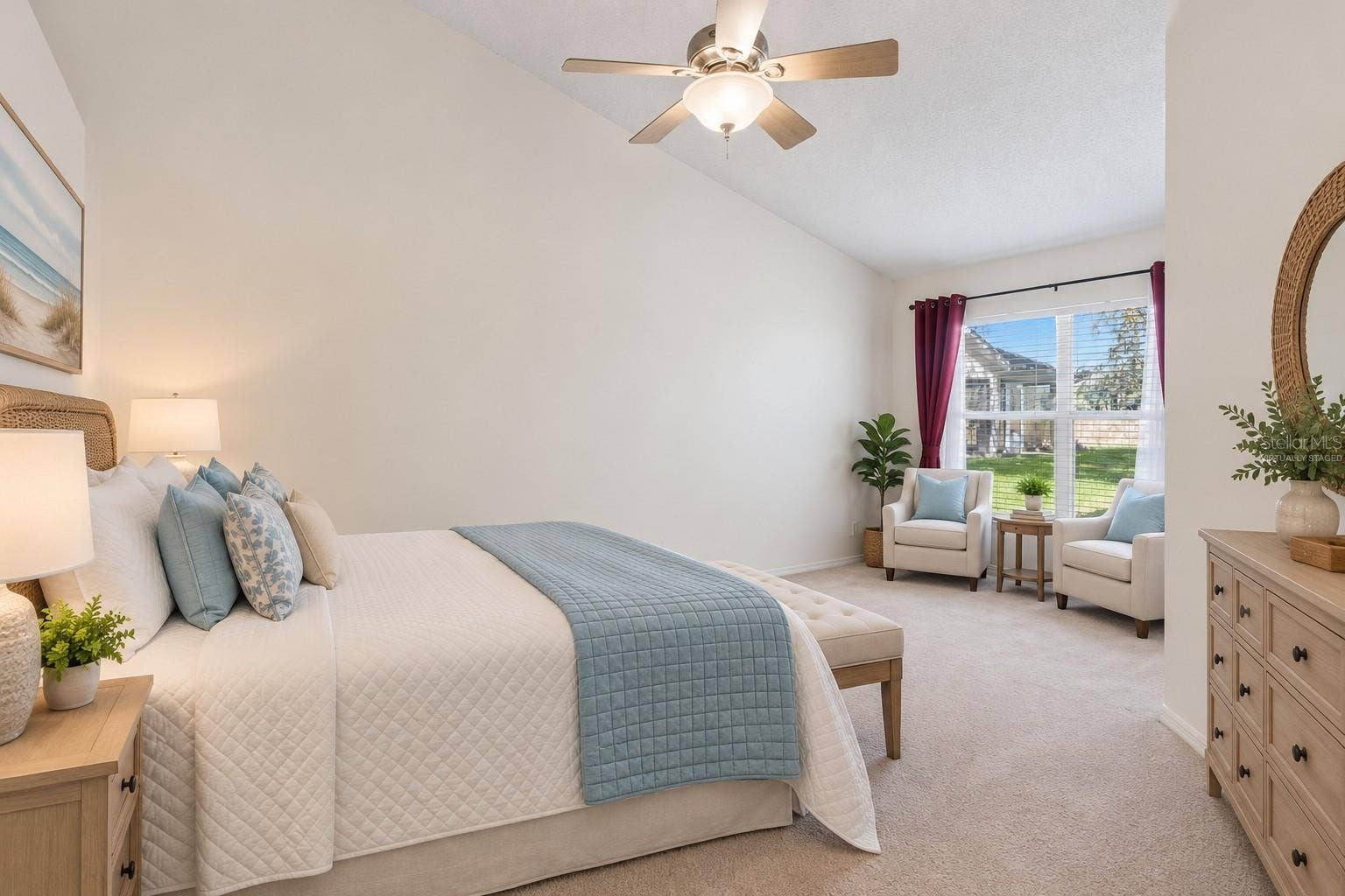 Virtually Staged Primary Bedroom Suite