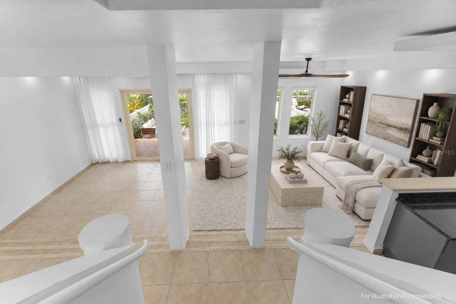 Virtual staging for illustration purposes only