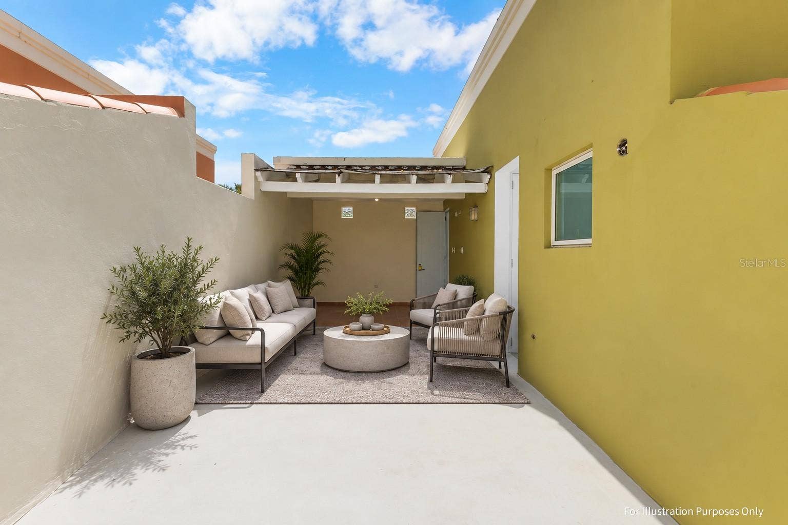 Virtual staging for illustration purposes only