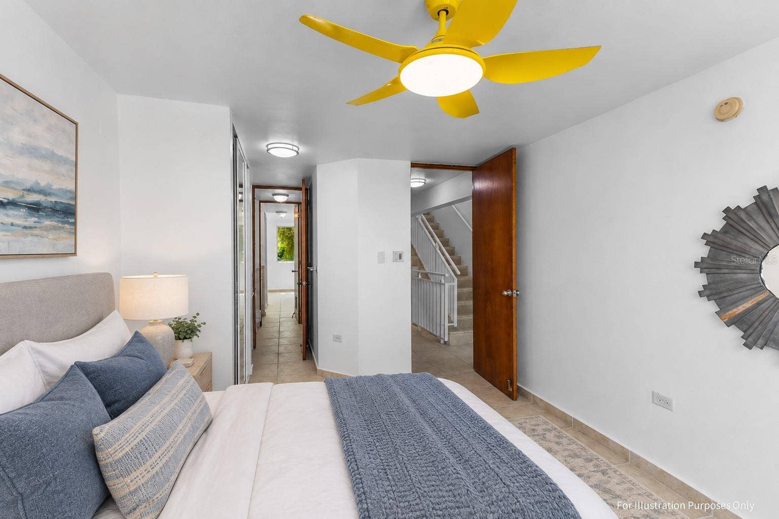 Virtual staging for illustration purposes only