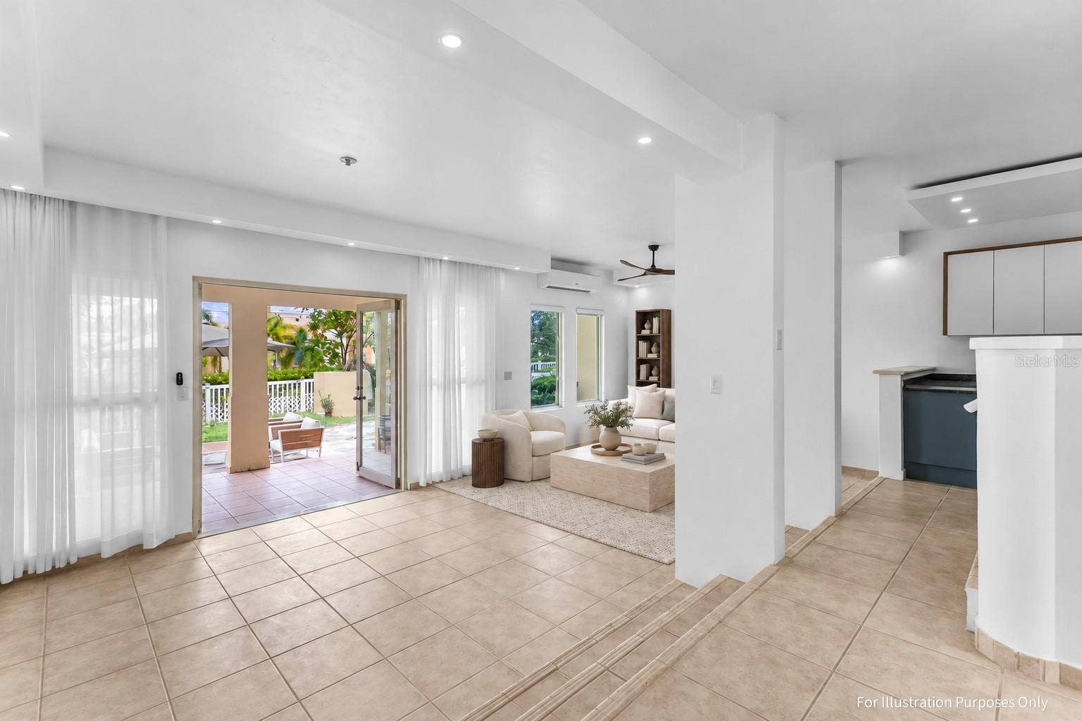 Virtual staging for illustration purposes only