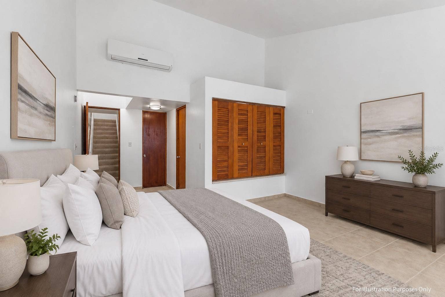 Virtual staging for illustration purposes only