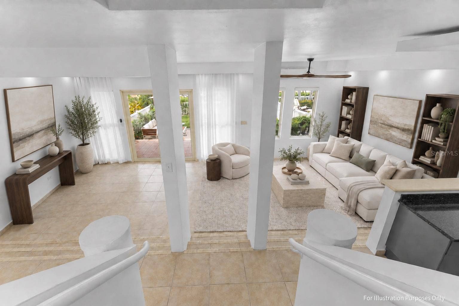 Virtual staging for illustration purposes only