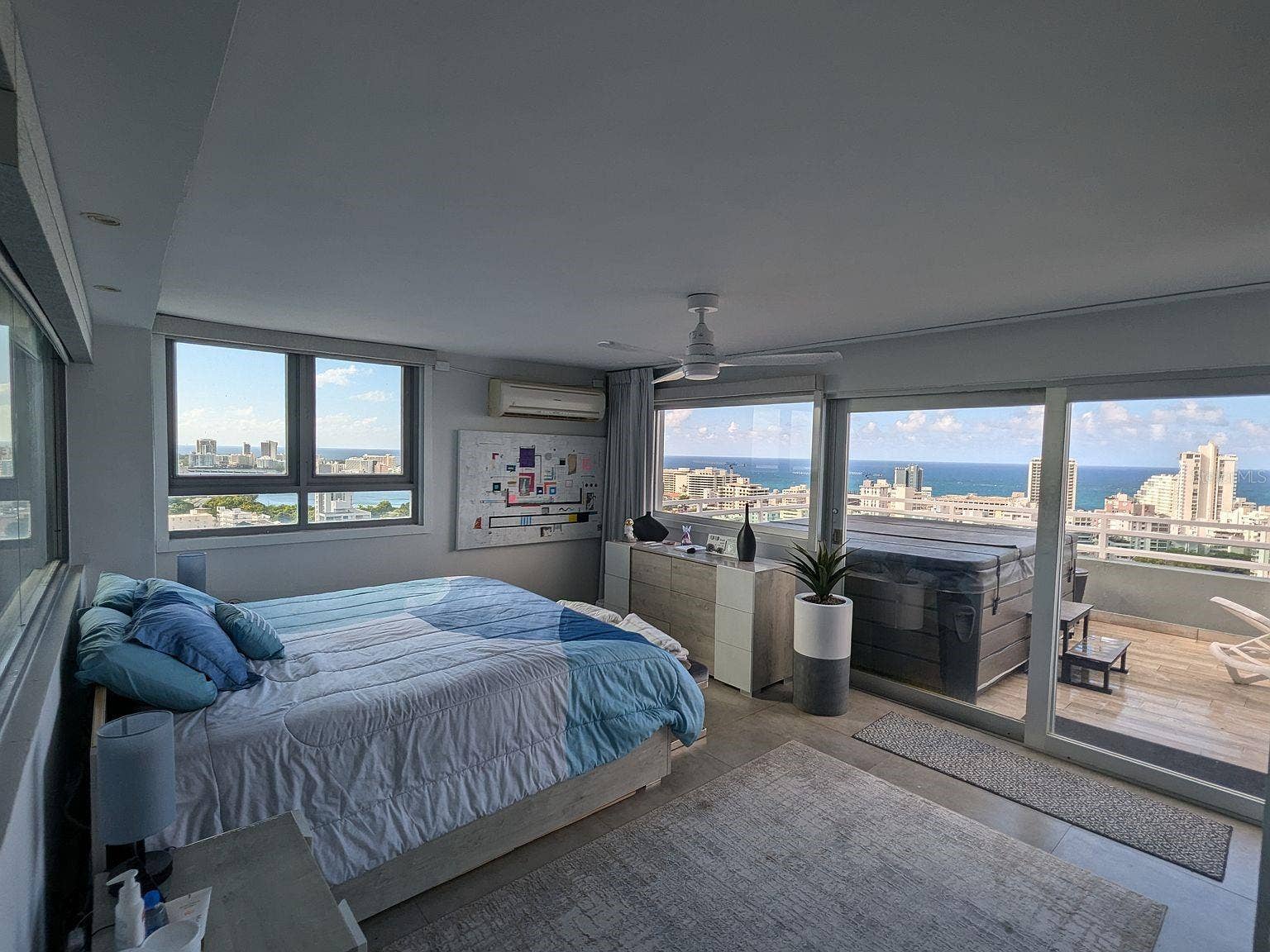 305 CALLE VILLAMIL, #PH 2001, San Juan, PR 00907 Primary bedroom ocean views and direct terrace access