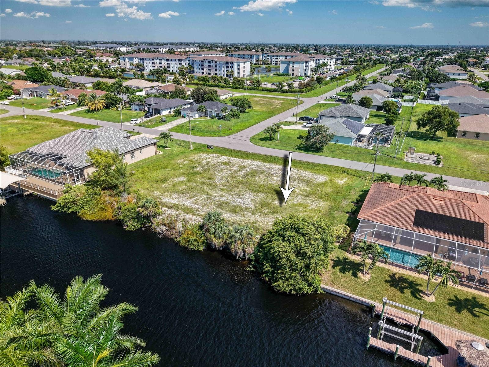 3818 SW 19TH PLACE, Cape Coral, FL 33914 CANAL AERIAL 2