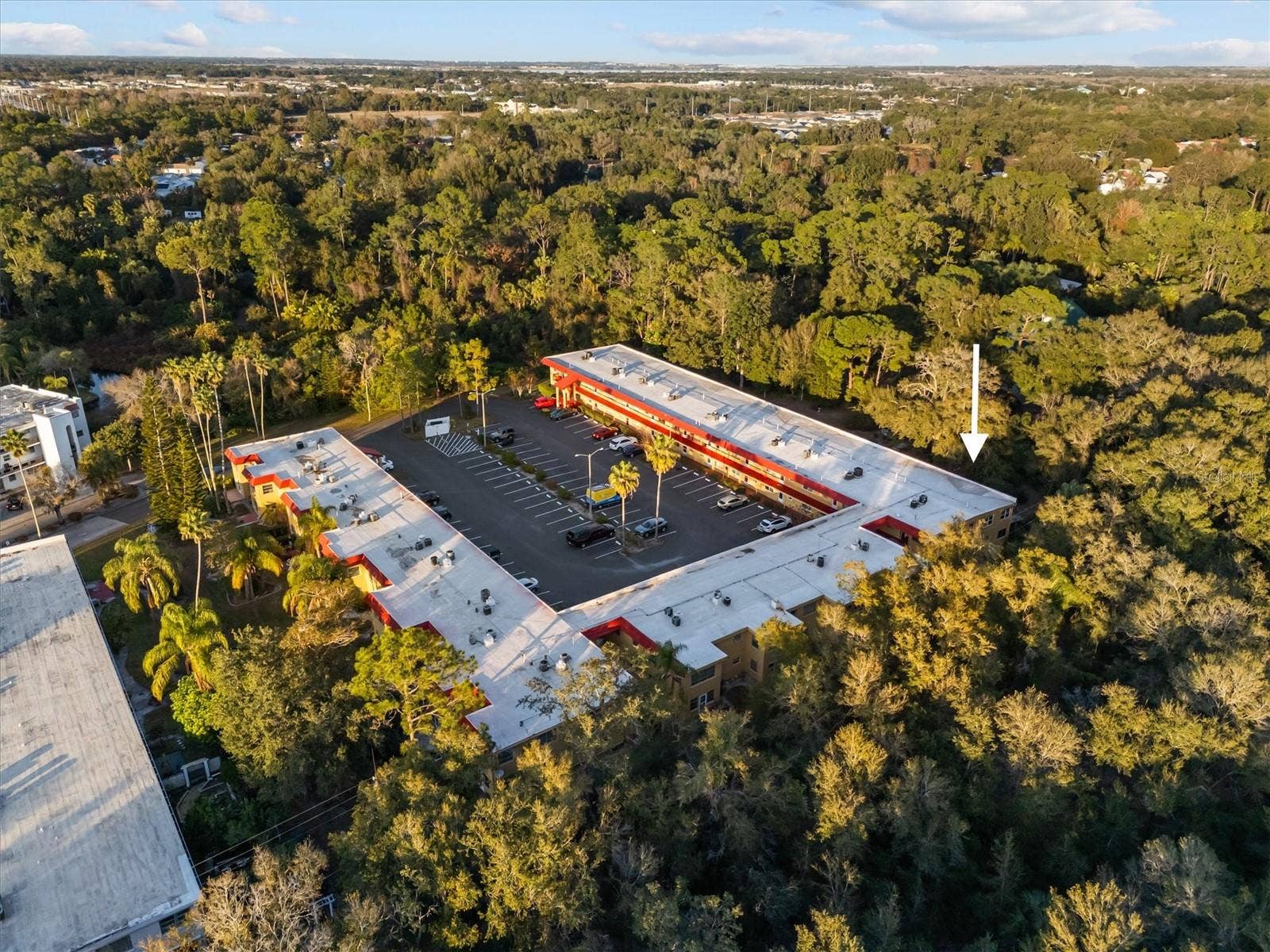 Aerial of the building