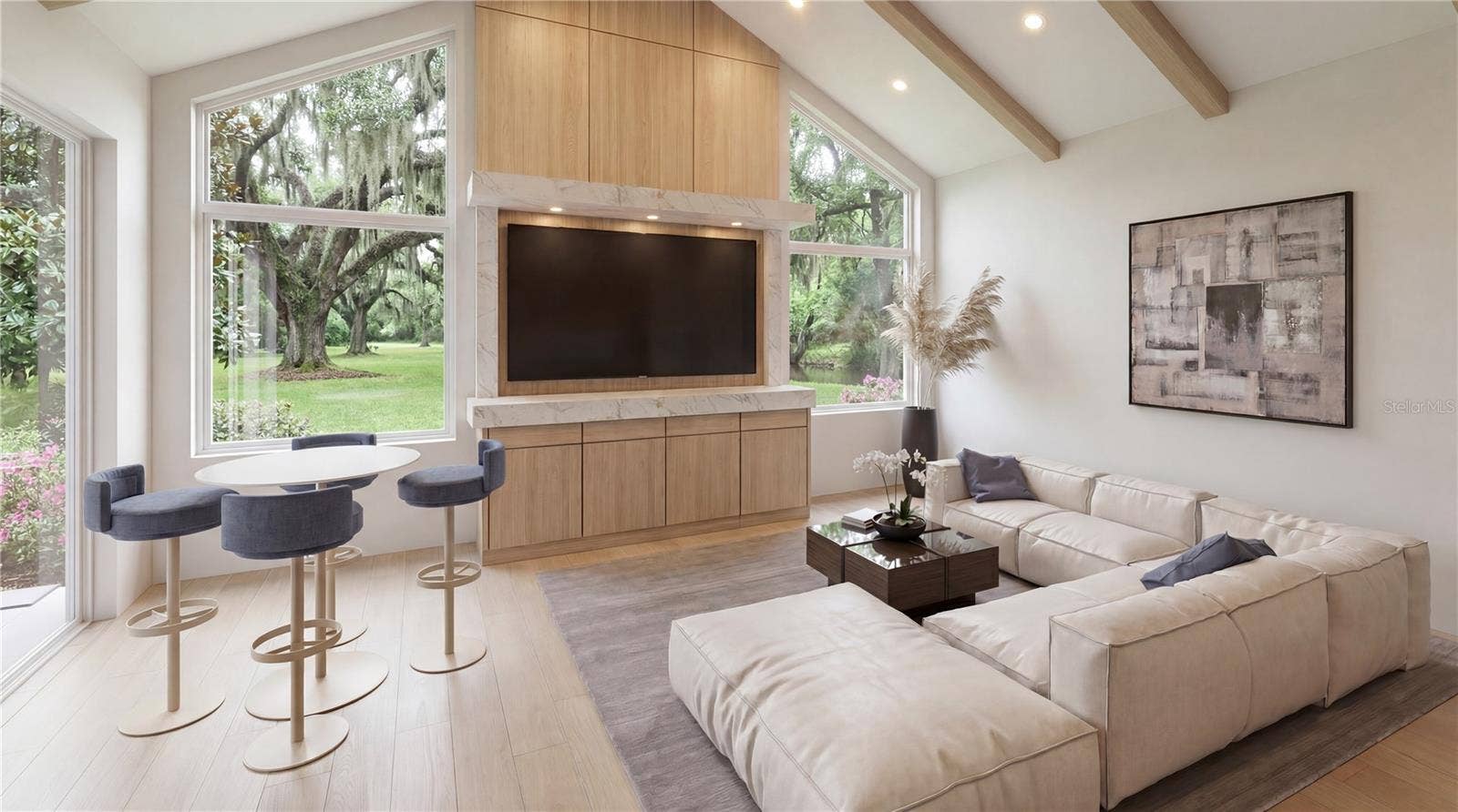 3654 HIDDEN RIVER LANE, Tavares, FL 32778 Full bar and entertainment area poolside with full bathroom and great entertaining potential